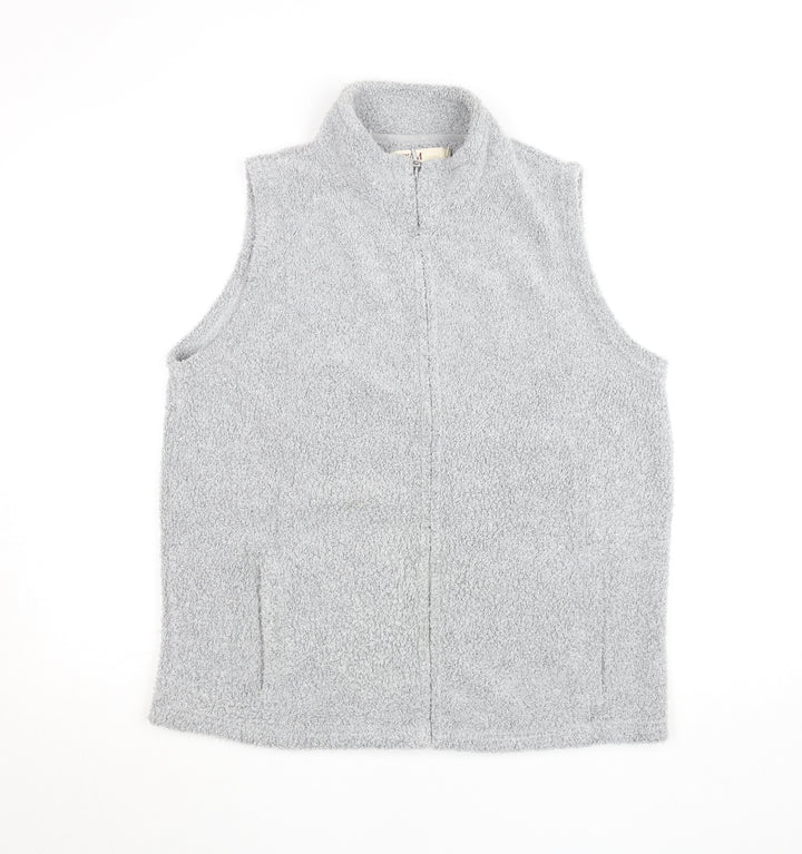 EWM Mens Grey Fleece Bodywarmer Waistcoat M Full Zip Pockets