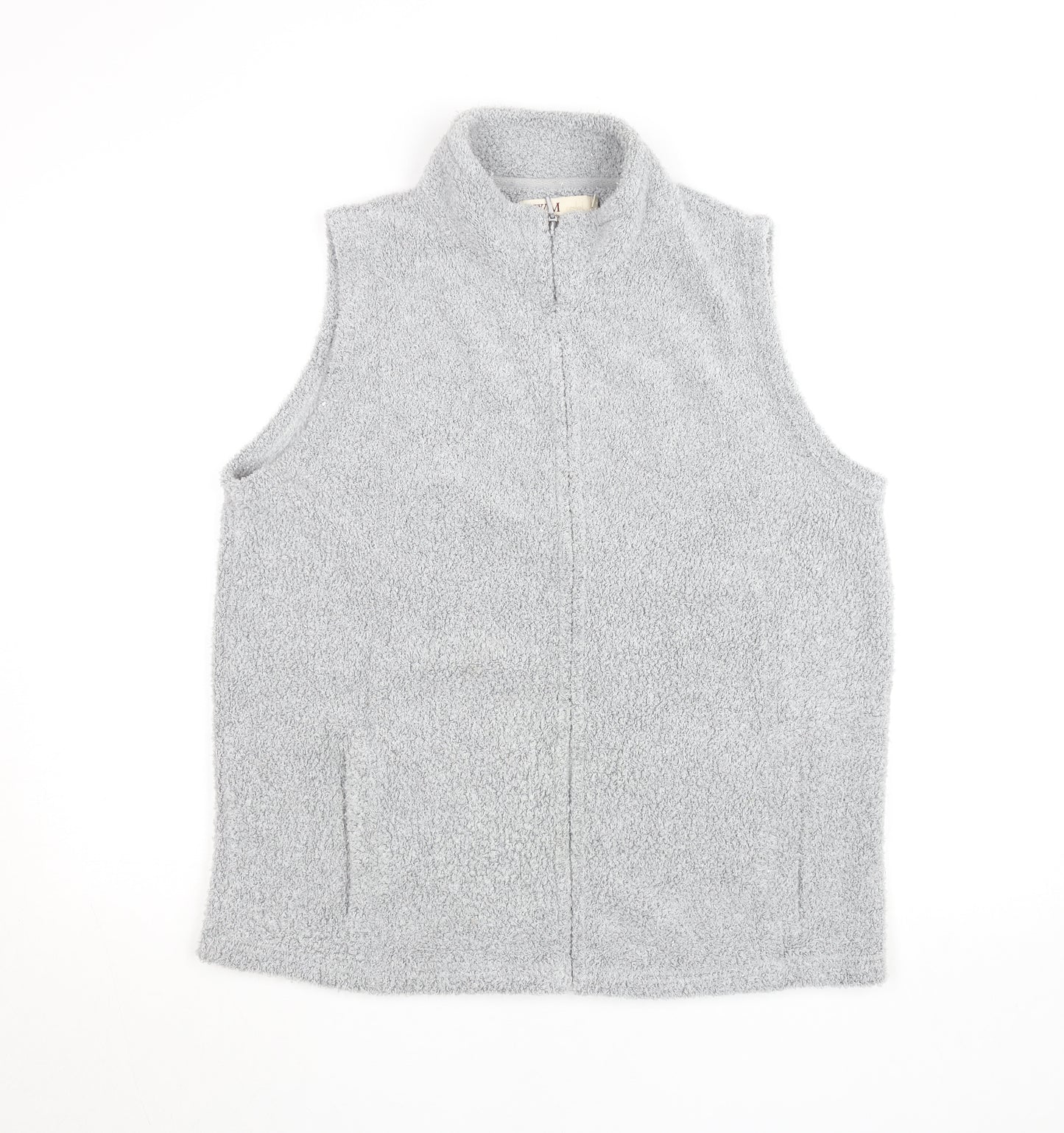 EWM Mens Grey Fleece Bodywarmer Waistcoat M Full Zip Pockets