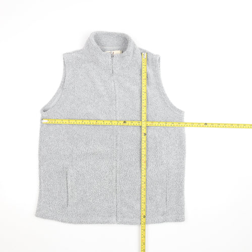 EWM Mens Grey Fleece Bodywarmer Waistcoat M Full Zip Pockets
