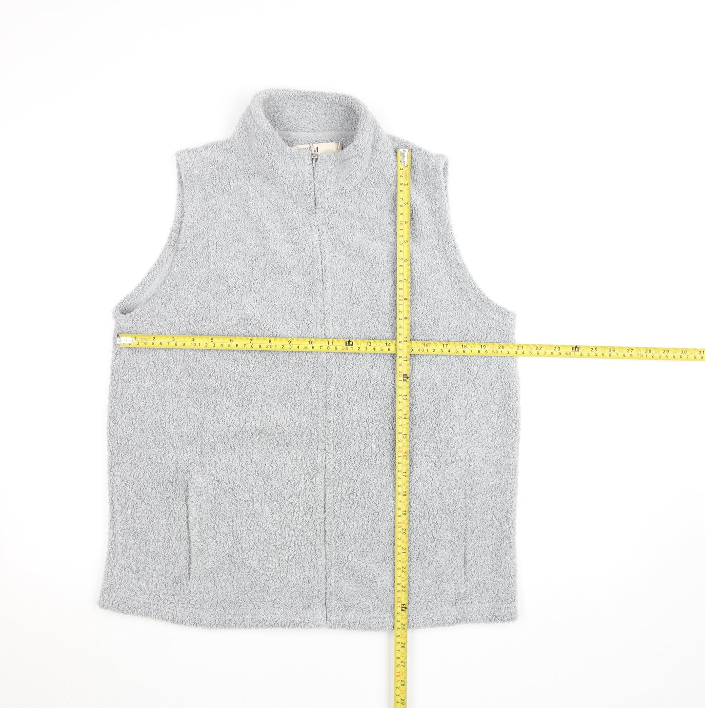 EWM Mens Grey Fleece Bodywarmer Waistcoat M Full Zip Pockets