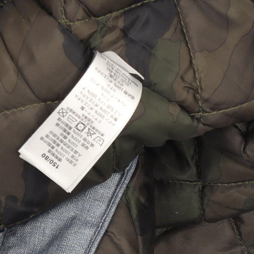 Next Boys Blue Hooded Parka Coat 12 Years Quilted Faux Fur Winter Jacket