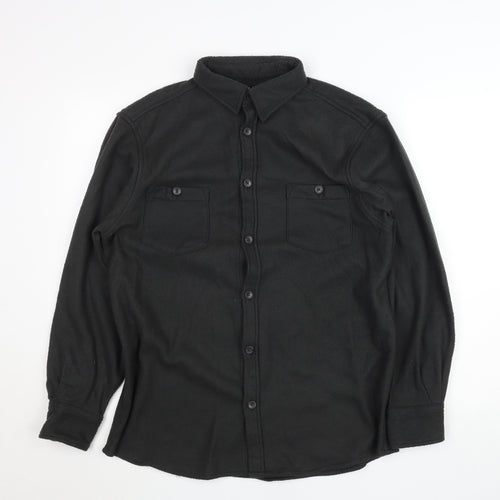Easy Apparel Men's Black Fleece Button Cardigan M Regular Fit