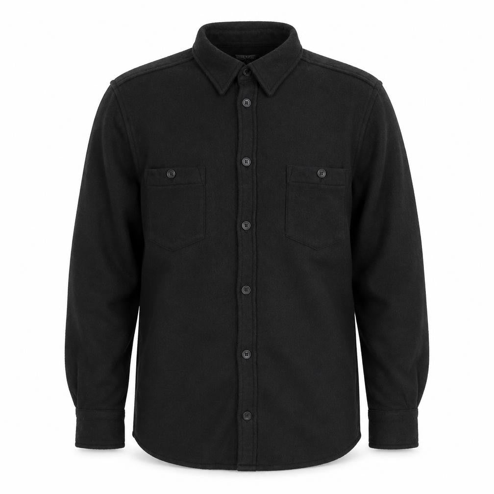 Front view of Easy Apparel Men's Black Fleece Button Cardigan M Regular Fit