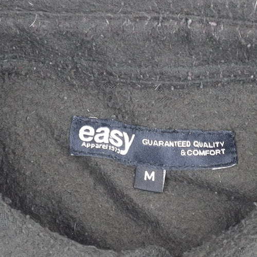 Easy Apparel Men's Black Fleece Button Cardigan M Regular Fit