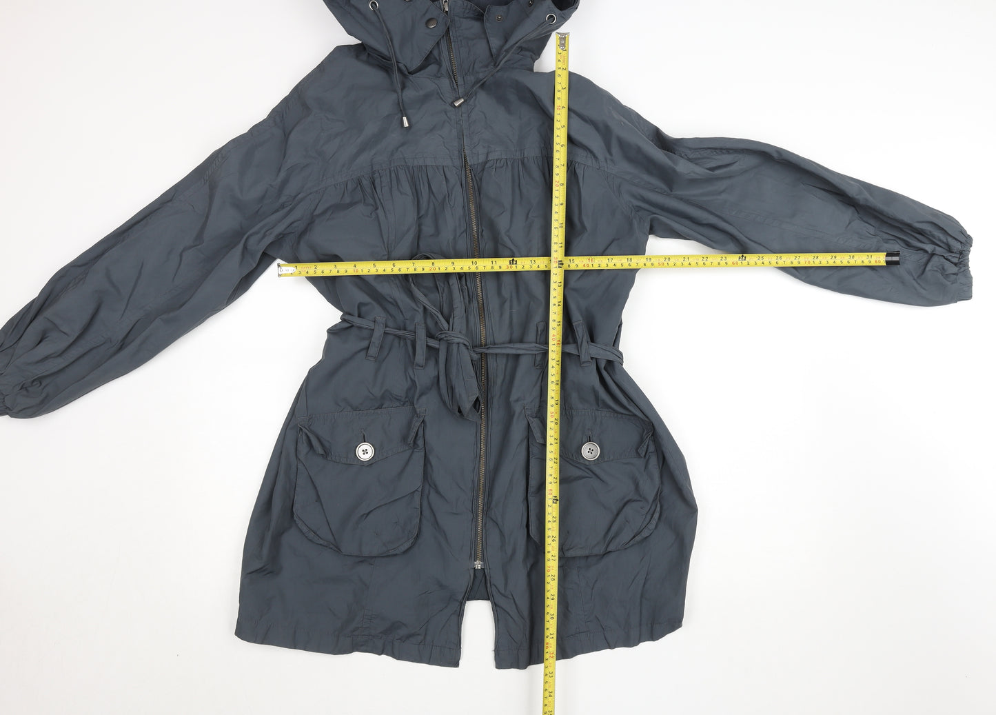 Marks and Spencer Women’s Grey Hooded Parka Coat Size 16