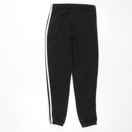 Adidas Boys Black 9-10 Years Track Pants with Side Stripes