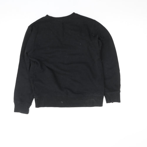 Champion Boys Black Fleece Pullover Sweatshirt M Logo Crew Neck