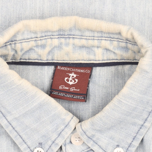 Blakely Clothing Co. Men’s Light Blue Denim Button-Up Shirt XS