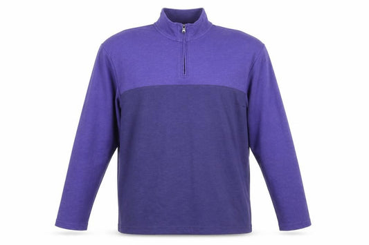 Chaps Men's Blue 2XL Colourblock 1/4 Zip Long Sleeve Top