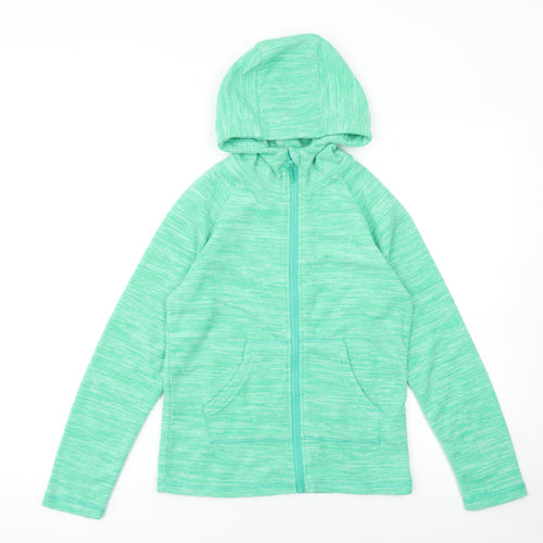 Mountain Warehouse Girls Green Full Zip Hoodie 11-12 Years Lightweight Polyester