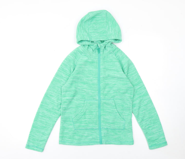 Mountain Warehouse Girls Green Full Zip Hoodie 11-12 Years Lightweight Polyester
