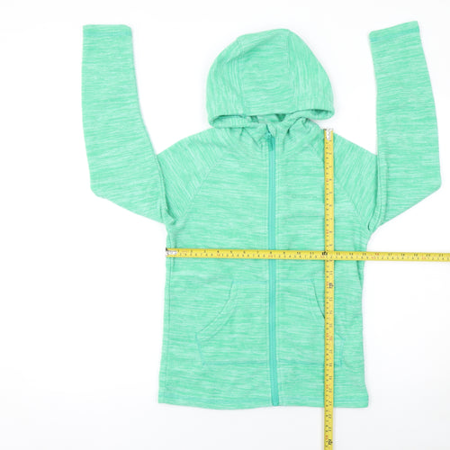 Mountain Warehouse Girls Green Full Zip Hoodie 11-12 Years Lightweight Polyester