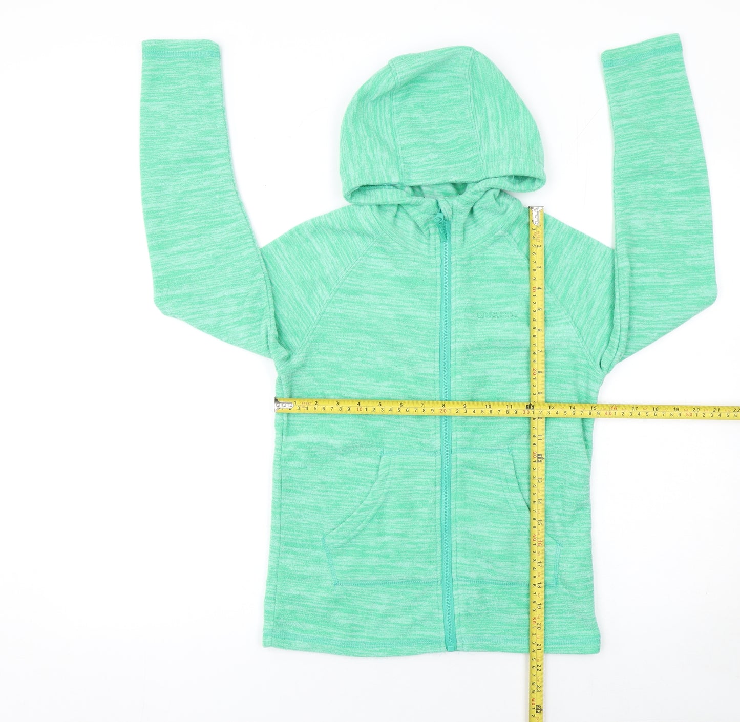 Mountain Warehouse Girls Green Full Zip Hoodie 11-12 Years Lightweight Polyester