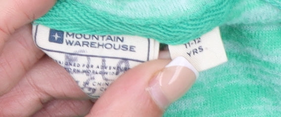 Mountain Warehouse Girls Green Full Zip Hoodie 11-12 Years Lightweight Polyester