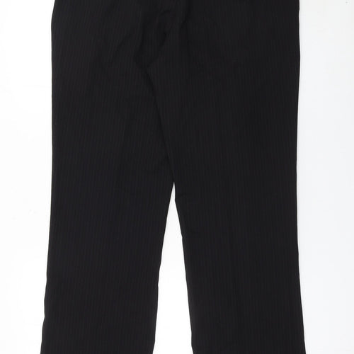River Island Men's Black Pinstripe Dress Trousers 34L Smart Workwear