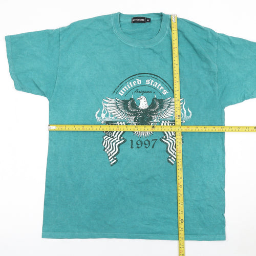 PrettyLittleThing Women's Green Graphic Eagle 90s Relaxed T-Shirt M