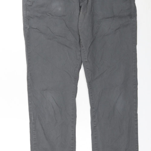 William Tailor Men's Grey 34x32 Chino Trousers Cotton Stretch