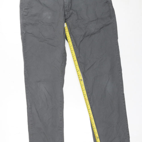 William Tailor Men's Grey 34x32 Chino Trousers Cotton Stretch