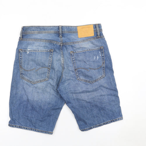 Jack & Jones Mens Blue Denim Distressed Shorts Size M