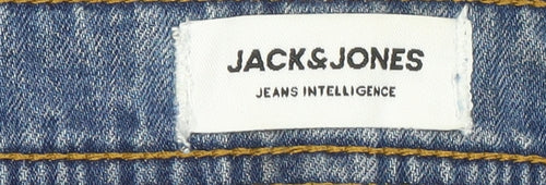 Jack & Jones Mens Blue Denim Distressed Shorts Size M