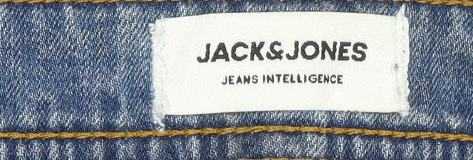 Jack & Jones Mens Blue Denim Distressed Shorts Size M