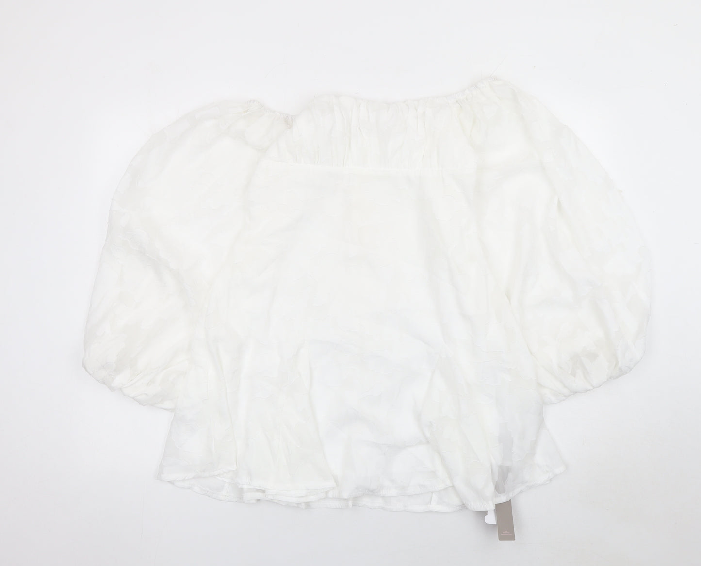 Missguided Women White Off Shoulder Puff Sleeve Short Dress M