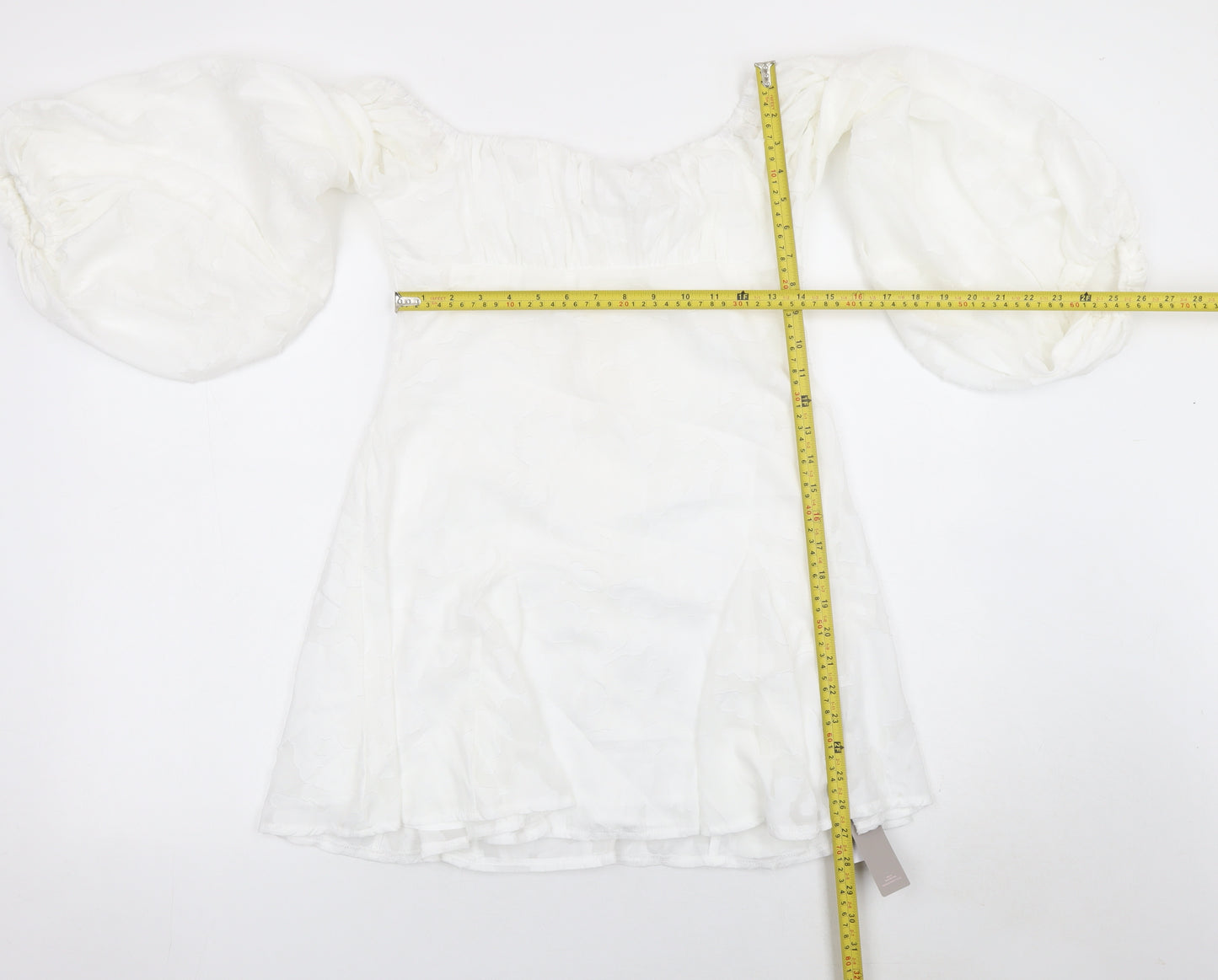 Missguided Women White Off Shoulder Puff Sleeve Short Dress M