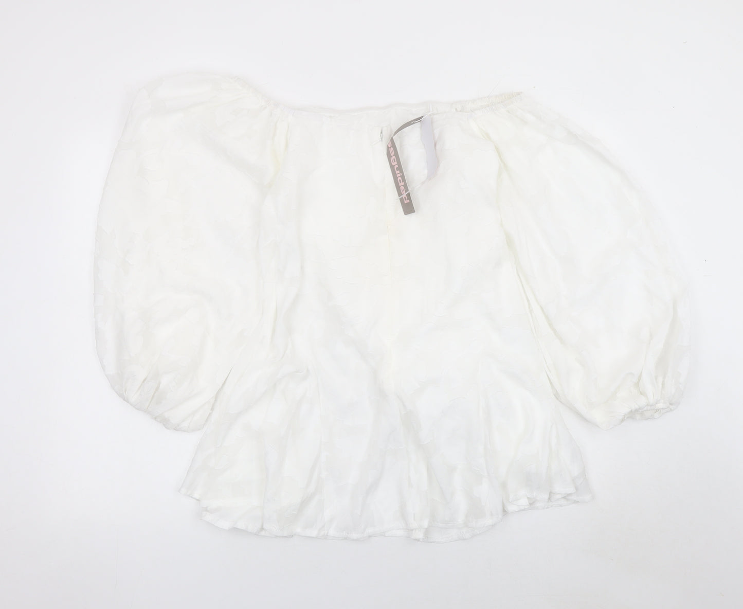 Missguided Women White Off Shoulder Puff Sleeve Short Dress M