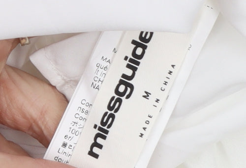 Missguided Women White Off Shoulder Puff Sleeve Short Dress M