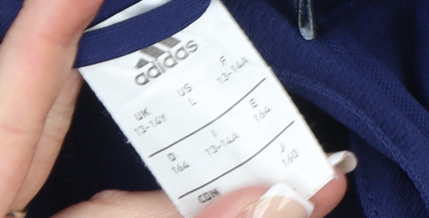 Adidas Boys Blue 13-14 Years ClimaCool Track Jacket Full Zip Sports Top