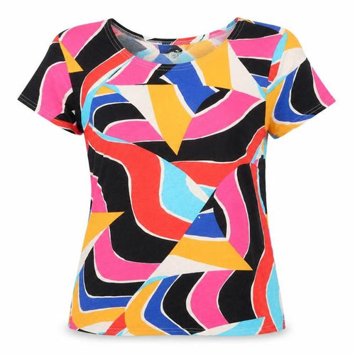 Natali Women's Multicoloured Geometric Short Sleeve Viscose T-Shirt Size 16