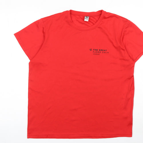 Roly Men's Red Great Fjord Swim T-Shirt L Sports Activewear Top