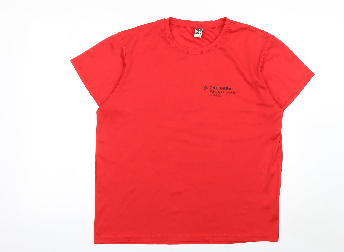 Roly Men's Red Great Fjord Swim T-Shirt L Sports Activewear Top