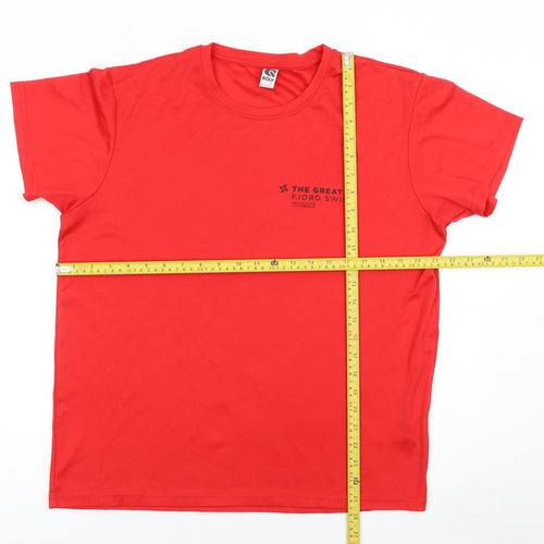 Roly Men's Red Great Fjord Swim T-Shirt L Sports Activewear Top