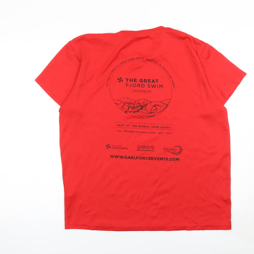 Roly Men's Red Great Fjord Swim T-Shirt L Sports Activewear Top