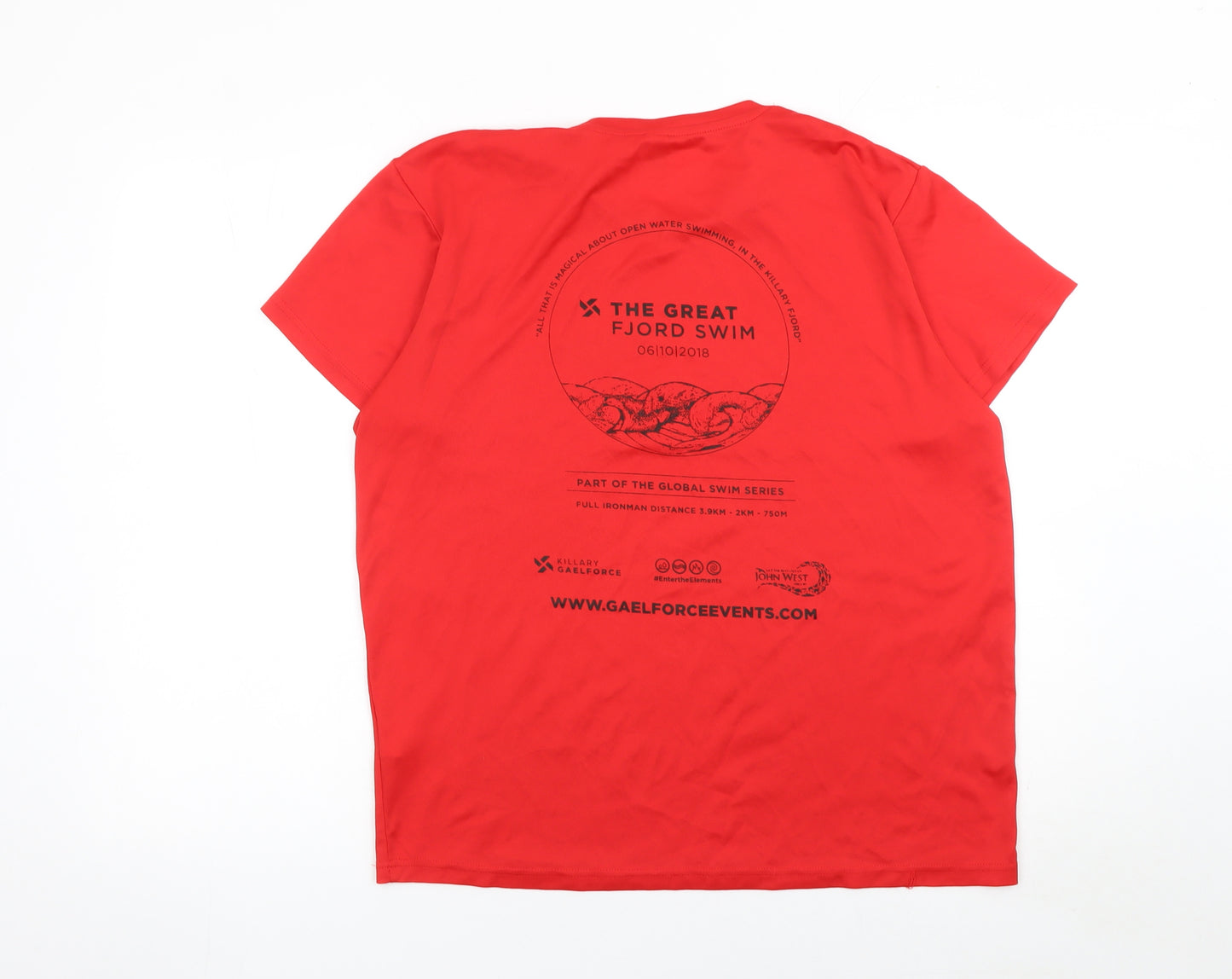 Roly Men's Red Great Fjord Swim T-Shirt L Sports Activewear Top