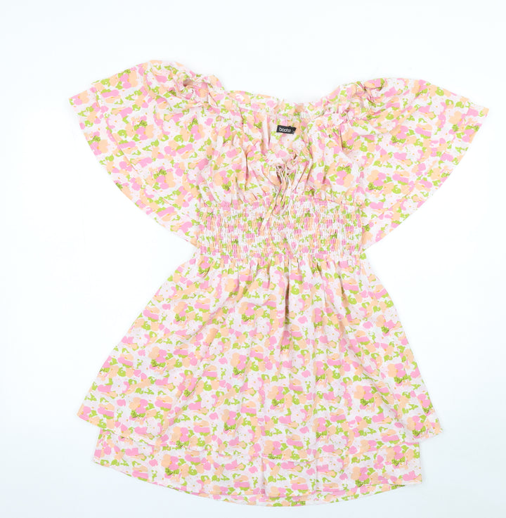 Boohoo Women’s Multicoloured Floral Fit & Flare Short Dress Size 8