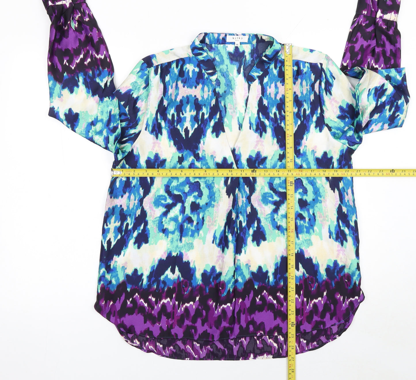 Kilky Paris Women's Multicoloured Tunic Blouse Size M Long Sleeve Polyester
