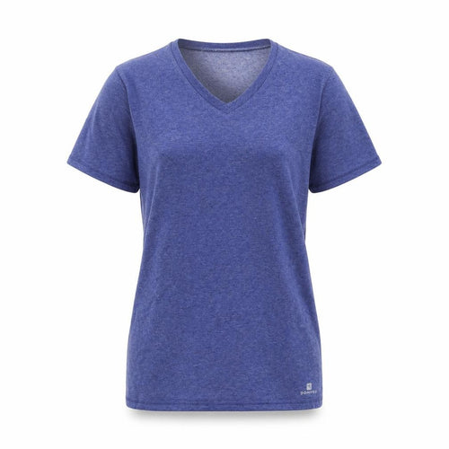 Decathlon Women Blue V-Neck Sports T-Shirt XS Lightweight Gym Top