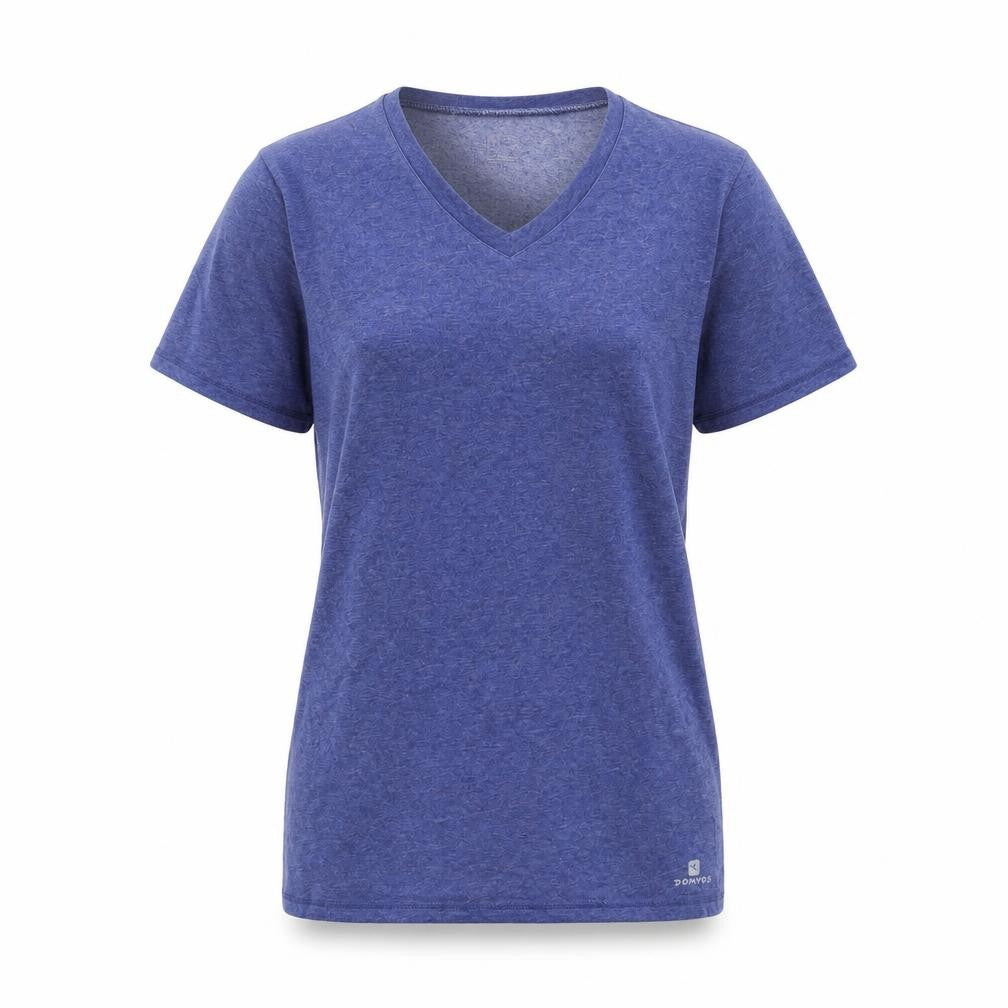 Decathlon Women Blue V-Neck Sports T-Shirt XS Lightweight Gym Top