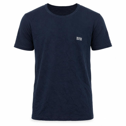 Front view of Hugo Boss Men's Blue Crew Neck Short Sleeve Cotton T-Shirt L