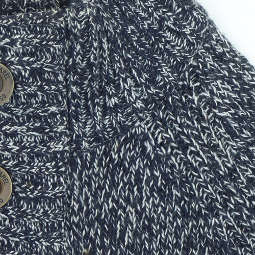 Smith & Jones Men Blue Chunky Henley Knit Jumper Size S