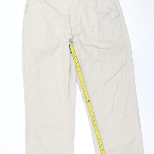 Marks and Spencer Men Beige Chino Trousers 36W 31L Cotton Stain Repellent