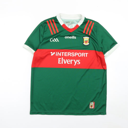 O'Neills Boys Green Football Jersey T-Shirt Age 13 Regular Fit Polyester