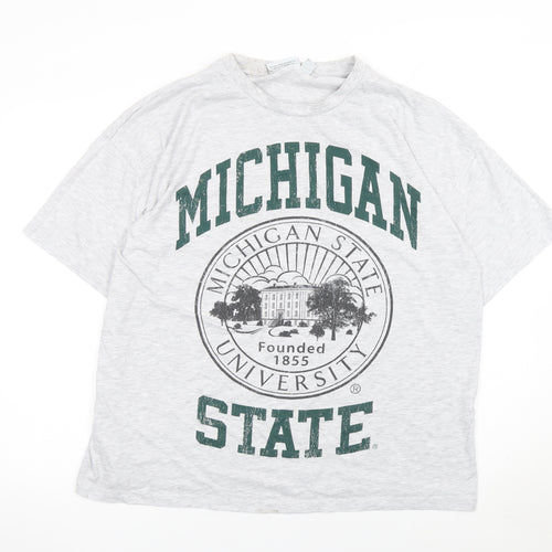 Primark Women’s Grey Michigan State University T-Shirt Size L Short Sleeve