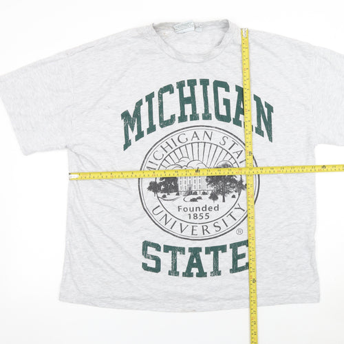 Primark Women’s Grey Michigan State University T-Shirt Size L Short Sleeve