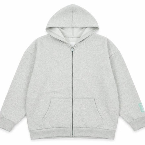 H&M Girls Grey Full Zip Hoodie 11-12 Years Cotton Blend Long Sleeve