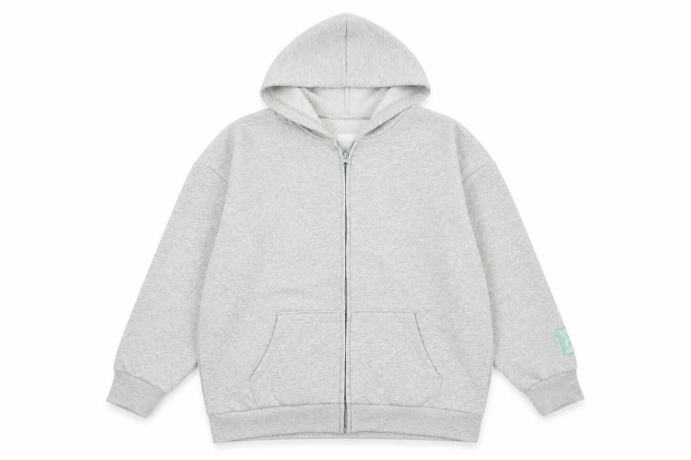 H&M Girls Grey Full Zip Hoodie 11-12 Years Cotton Blend Long Sleeve