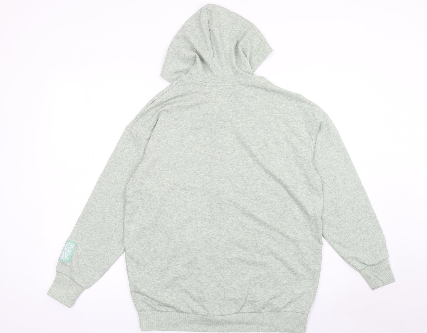 H&M Girls Grey Full Zip Hoodie 11-12 Years Cotton Blend Long Sleeve