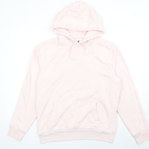 Hollister Women Pink Pullover Hoodie Medium Must-Have Collection